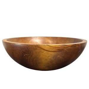 Vintage BariboCraift Canada Wooden Serving Bowl Rustic Hand Turned Home Decor